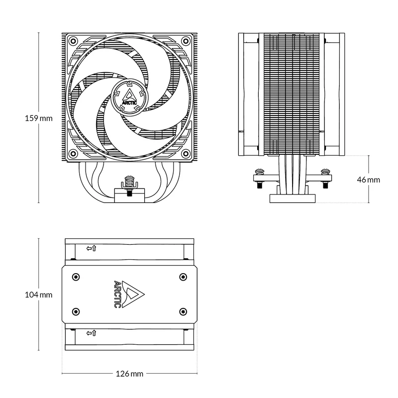 Arctic Freezer 36 | Multi Compatible Tower CPU Cooler (Black) (ACFRE00121A)