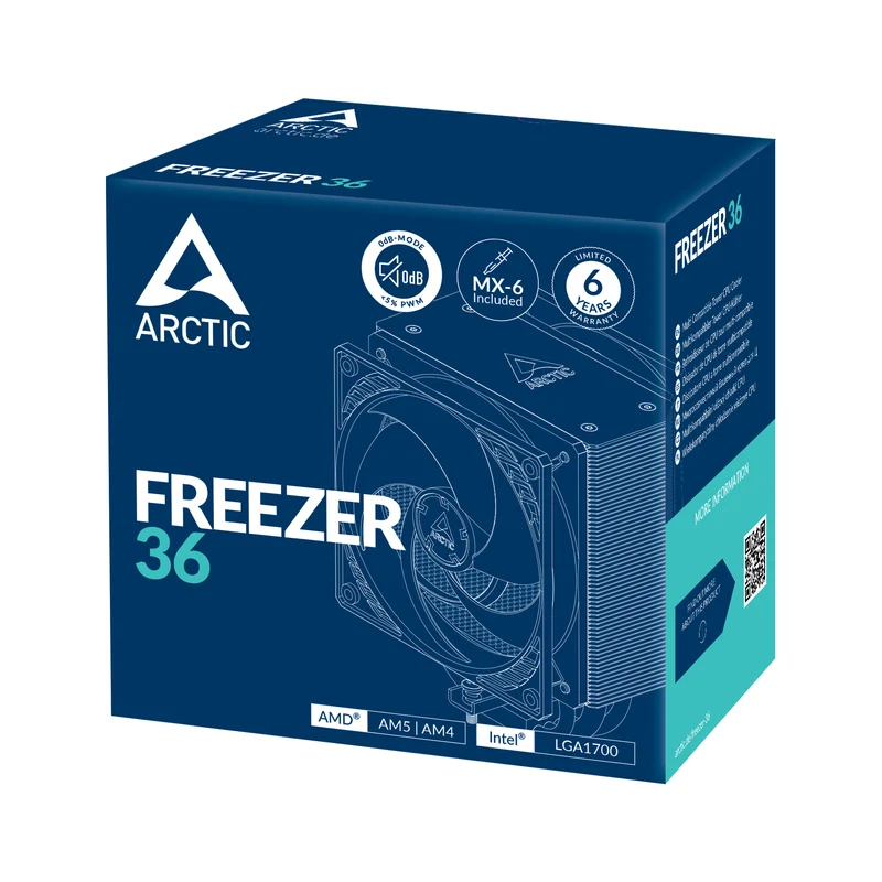Arctic Freezer 36 | Multi Compatible Tower CPU Cooler (Black) (ACFRE00121A)