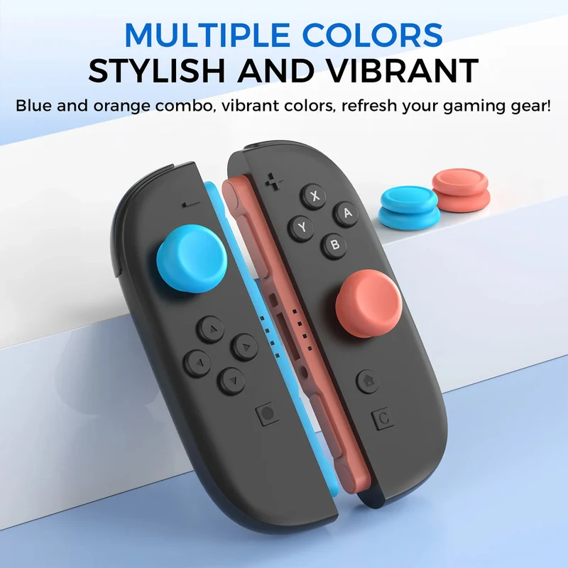 IINE Dual-Height Silicone Joystick Cap for Nintendo Switch 2 (Blue/Orange) (L1121)