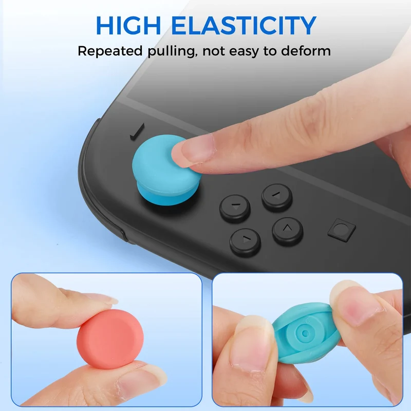 IINE Dual-Height Silicone Joystick Cap for Nintendo Switch 2 (Blue/Orange) (L1121)