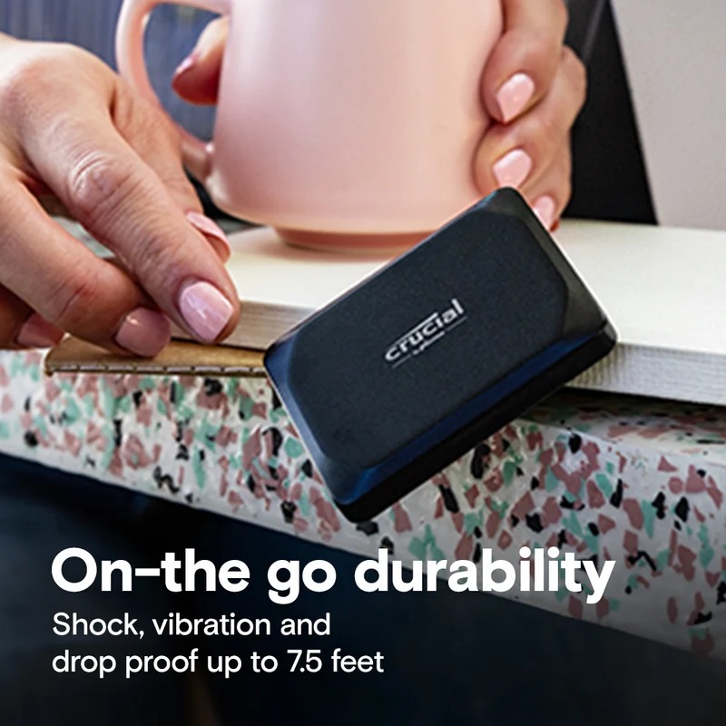 Crucial X9 USB 3.2 Gen-2 (10Gb/s) 1050MB/s Read Type-C Portable SSD (1TB, 2TB, 4TB)