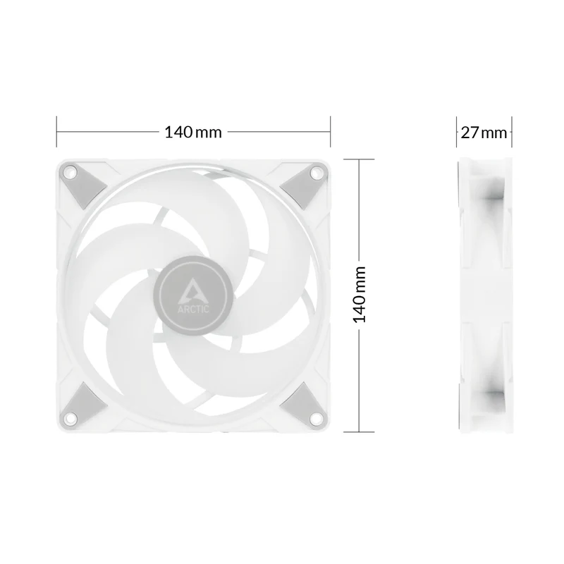 Arctic P14 PWM PST A-RGB Semi-Passive 140mm PWM Single Fan with Digital A-RGB (Black, White)