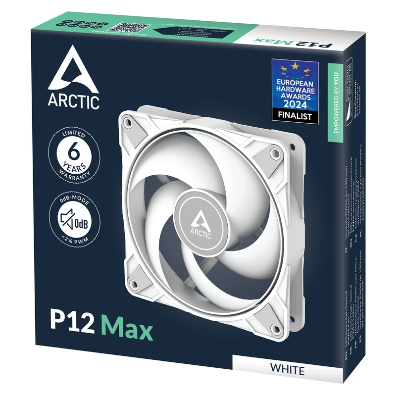 Arctic P12 Max 120mm High Speed PWM Single Fan (Black, White)