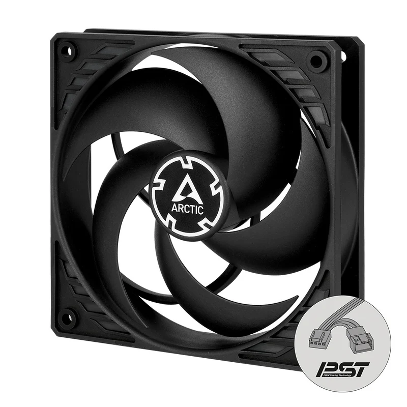 Arctic P12 PWM PST CO 120mm PWM Fan with Cable Splitter for Continuous Operation (Black) (ACFAN00121A)