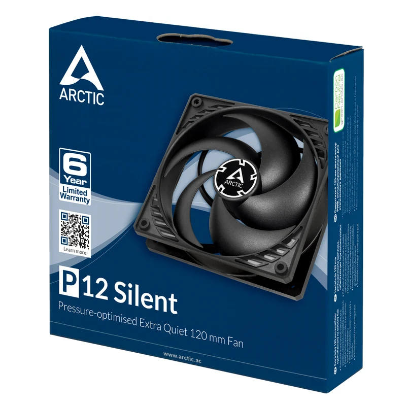 Arctic P12 Silent 120mm Low Noise Fan (Black/Black) (ACFAN00130A)