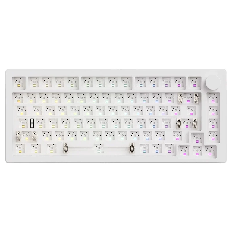 MonsGeek M1 V5 VIA Barebone DIY Kit Aluminum Case Multi-Mode RGB Hot-Swappable Mechanical Keyboard (Moonlight White)