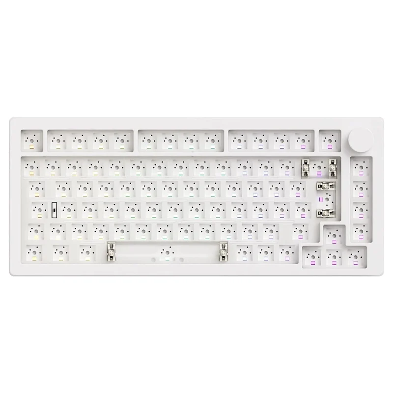 MonsGeek M1 V5 VIA Barebone DIY Kit Aluminum Case Multi-Mode RGB Hot-Swappable Mechanical Keyboard (Moonlight White)