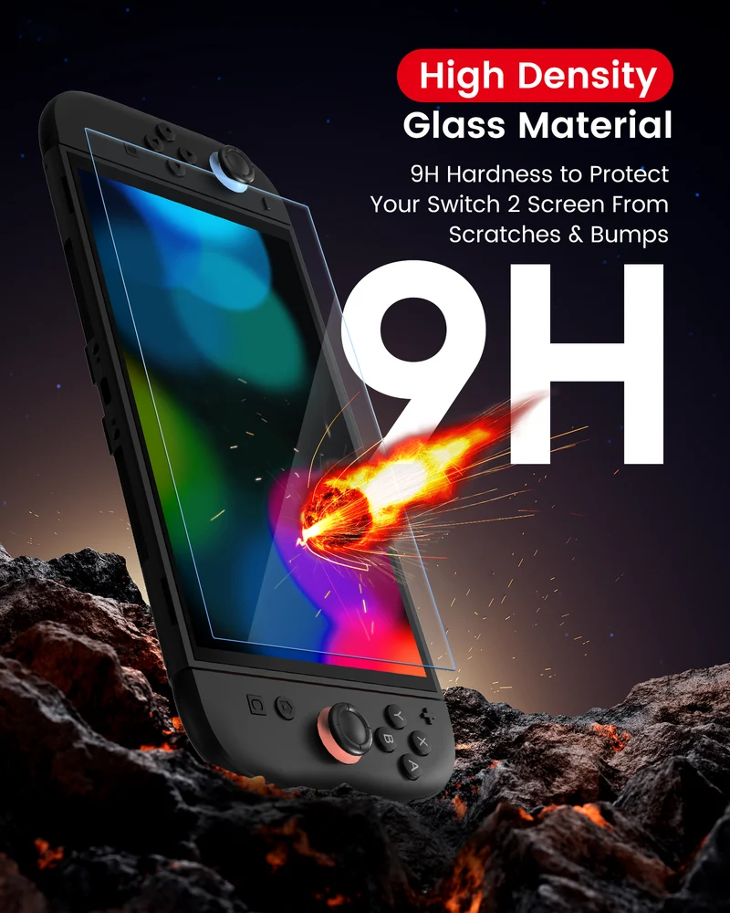 Transnovo Tempered Glass Blue Light Screen Protector 2-Pack with Installation Tool for Nintendo Switch 2 (NS2-SP03)