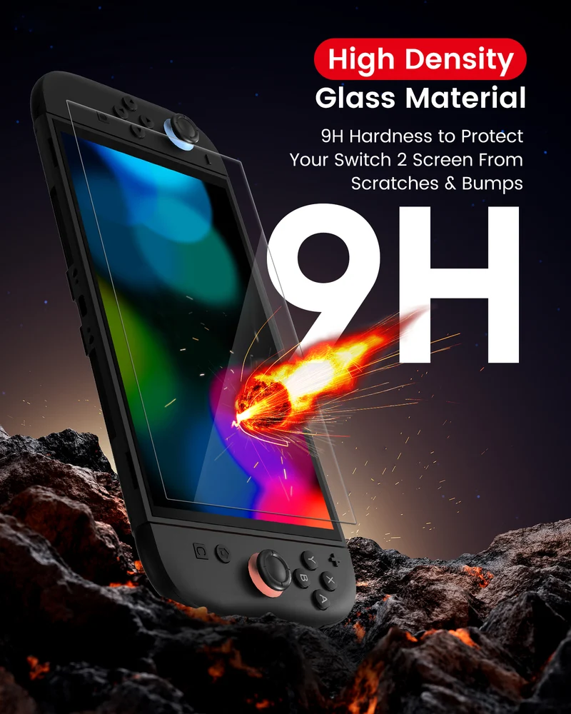Transnovo Tempered Glass HD Screen Protector 2-Pack with Installation Tool for Nintendo Switch 2 (NS2-SP02)