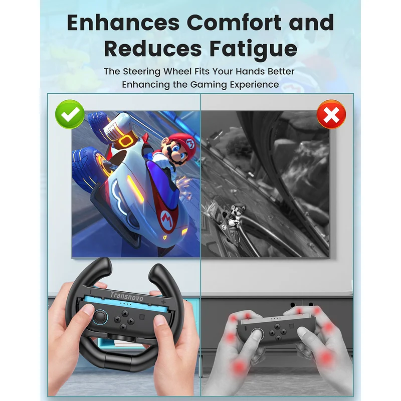 Transnovo Controller Steering Wheel for Nintendo Switch 2 Joy-Pad (NS2-GA02)