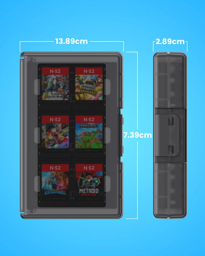 Transnovo 24-in-1 Game Card Storage Case for Nintendo Switch 2 (Transparent Black) (NS2-CC01)