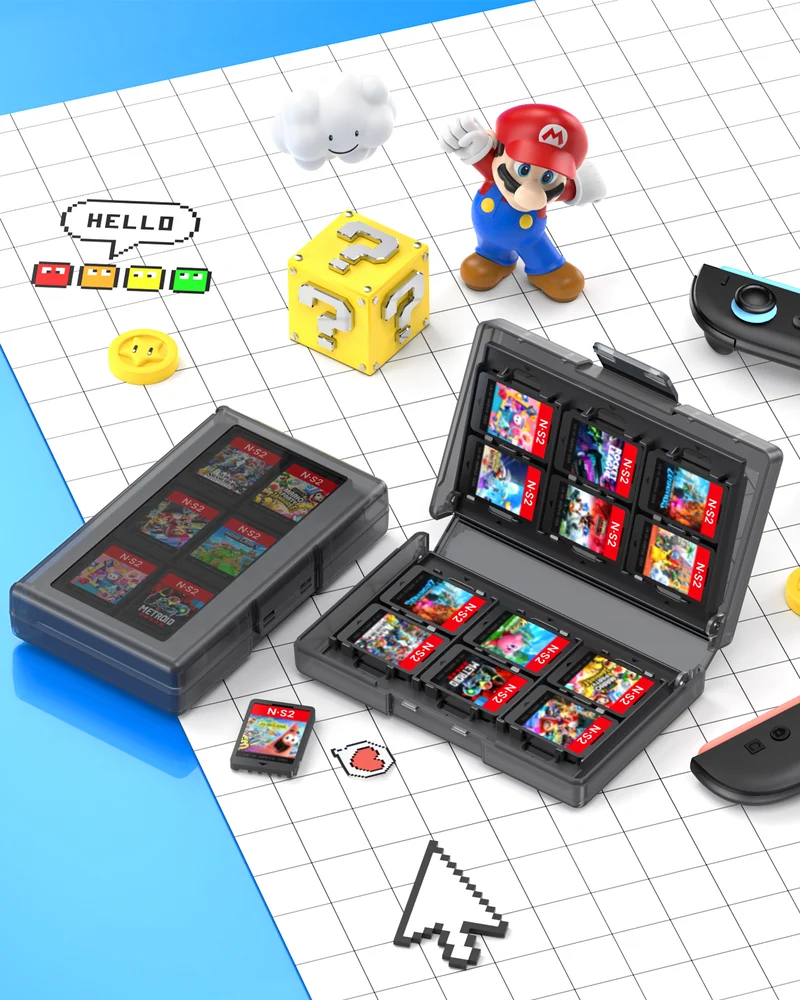 Transnovo 24-in-1 Game Card Storage Case for Nintendo Switch 2 (Transparent Black) (NS2-CC01)