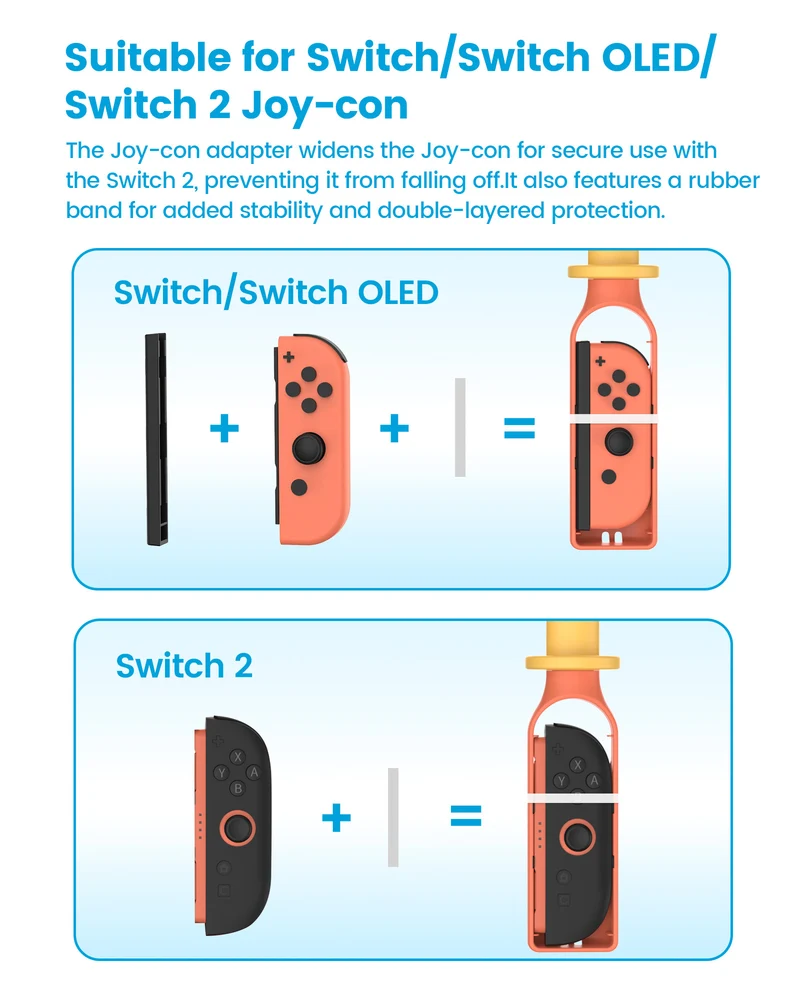 Transnovo 12-in-1 Sportswear Accessories Bundle for Nintendo Switch 2 Joy-Pad (Blue/Orange) (NS2-GA01)