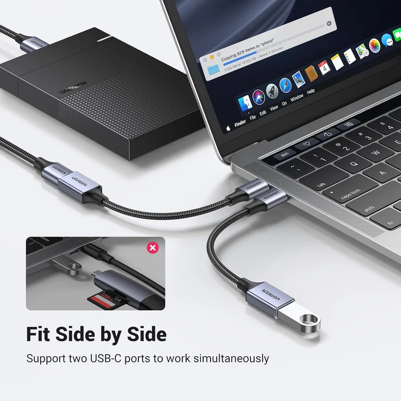 Ugreen USB-C Male to USB 3.0 A Female OTG Cable - 10CM (US378/70889)