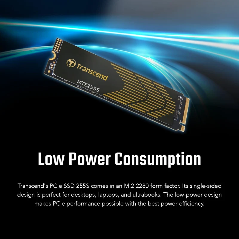 Transcend 255S PCIe NVME GEN4 X4 M.2 Internal SSD (1TB, 2TB) (TS1TMTE255S, TS2TMTE255S)