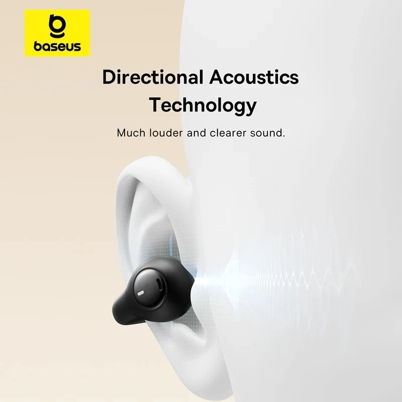 Baseus Bass 15 Clip Open-Ear True Wireless Earphone (Cluster Black, Stellar White) (A00079500113-00, A00079500223-00)
