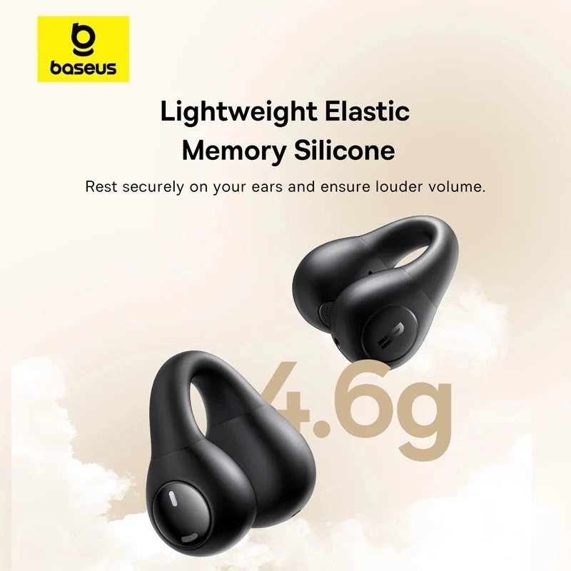 Baseus Bass 15 Clip Open-Ear True Wireless Earphone (Cluster Black, Stellar White) (A00079500113-00, A00079500223-00)