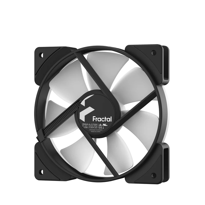 Fractal Design Prisma AL-12 PWM ARGB Computer Fan (Black, White) (FD-FAN-PRI-AL12-PWM, FD-FAN-PRI-AL12-PWM-WT)