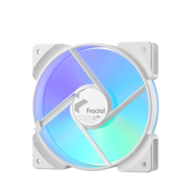 Fractal Design Prisma AL-12 PWM ARGB Computer Fan (Black, White) (FD-FAN-PRI-AL12-PWM, FD-FAN-PRI-AL12-PWM-WT)