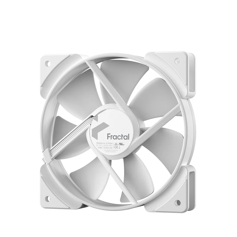 Fractal Design Prisma AL-12 PWM ARGB Computer Fan (Black, White) (FD-FAN-PRI-AL12-PWM, FD-FAN-PRI-AL12-PWM-WT)