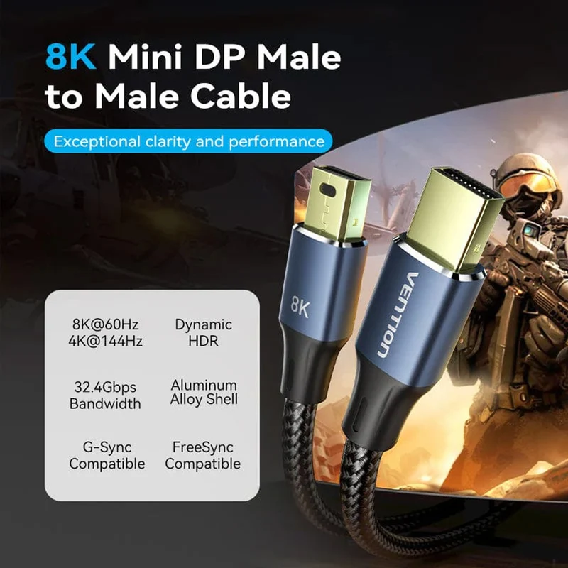 Vention 8K Mini DisplayPort Cable - 2M (HCGLH)