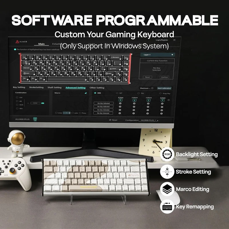 Ajazz ALUX68 Max RGB Wired 68-Keys Aluminum CNC Case Hot-Swappable Mechanical Keyboard (Mount Kailash: The Rhythm of Snow and Rock) (Aquarius Magnetic Switch)