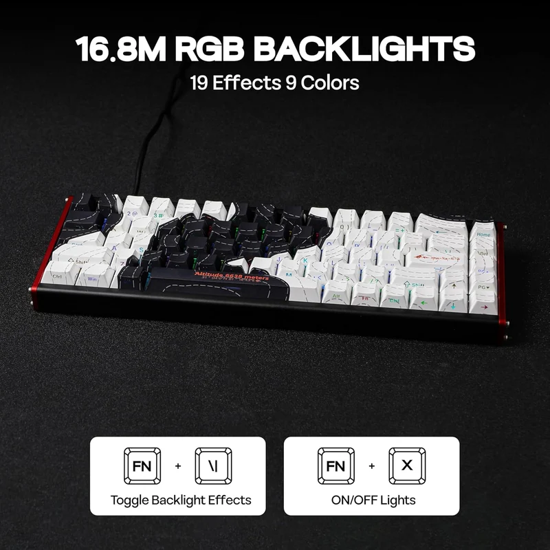 Ajazz ALUX68 Max RGB Wired 68-Keys Aluminum CNC Case Hot-Swappable Mechanical Keyboard (Mount Kailash: The Rhythm of Night and Day) (Aquarius Magnetic Switch)