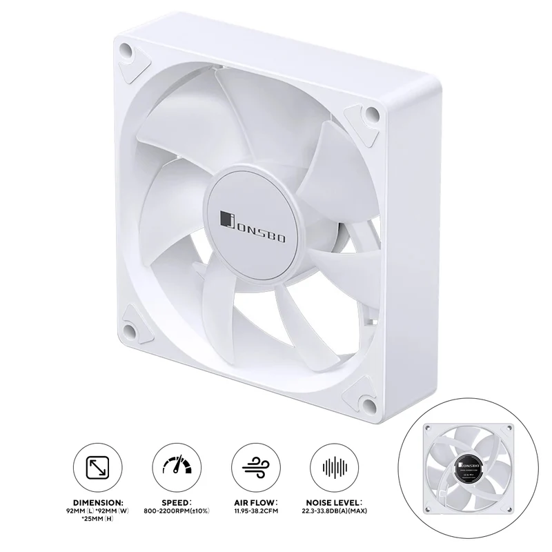 Jonsbo SL-925 90MM Silent Series Fan (White)