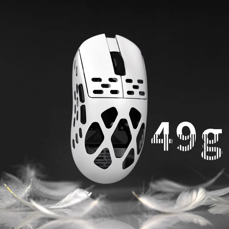 Ajazz AM3 Max Tri-Mode Ultra Lightweight Mouse (Black, White)