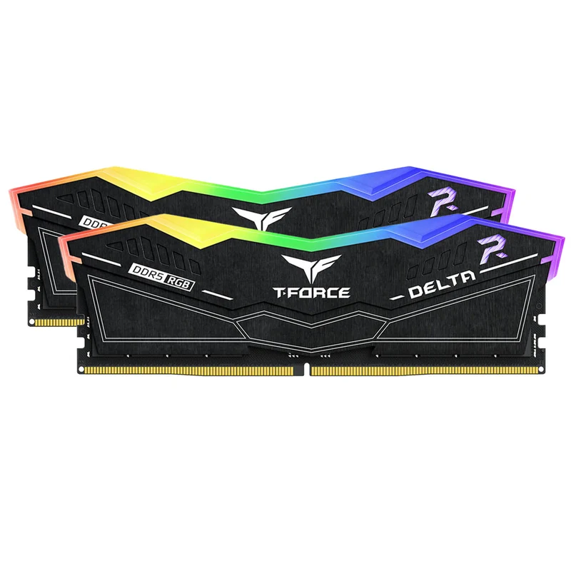 TeamGroup T-Force Delta RGB DDR5 32GB (2x16GB) 6000MHz CL38-46-46-84 1.35V Gaming Desktop Memory (Black, White) (FF3D532G6000HC38JDC01, FF4D532G6000HC38JDC01)