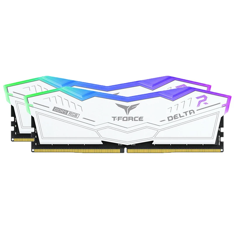 TeamGroup T-Force Delta RGB DDR5 32GB (2x16GB) 6000MHz CL38-46-46-84 1.35V Gaming Desktop Memory (Black, White) (FF3D532G6000HC38JDC01, FF4D532G6000HC38JDC01)