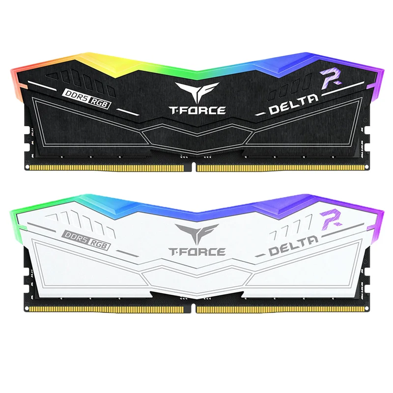 TeamGroup T-Force Delta RGB DDR5 16GB (1x16GB) 6000MHz CL38-46-46-84 1.35V Gaming Desktop Memory (Black, White) (FF3D516G6000HC38J01, FF4D516G6000HC38J01)