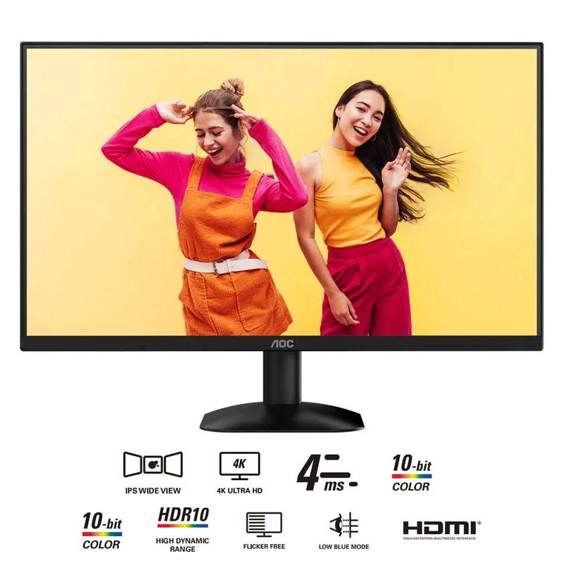 AOC U27B35/79 27" UHD (3840X2160) 60Hz 4ms GTG IPS Wide View Adaptive Sync Gaming Monitor (Black)