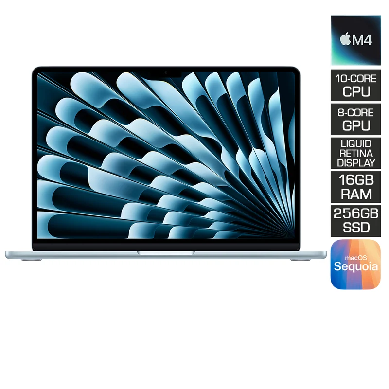 MacBook Air 13" 16GB+256GB M4 Chip with 10-Core CPU & 8-Core GPU (Sky Blue) (MC6T4PP/A)