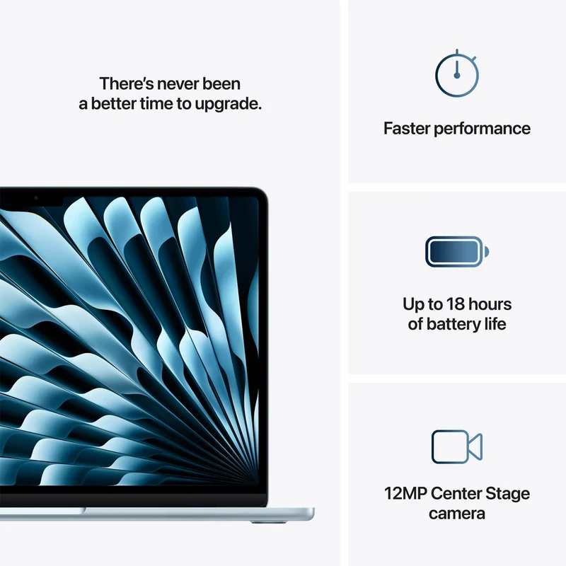 MacBook Air 13" 16GB+256GB M4 Chip with 10-Core CPU & 8-Core GPU (Sky Blue) (MC6T4PP/A)