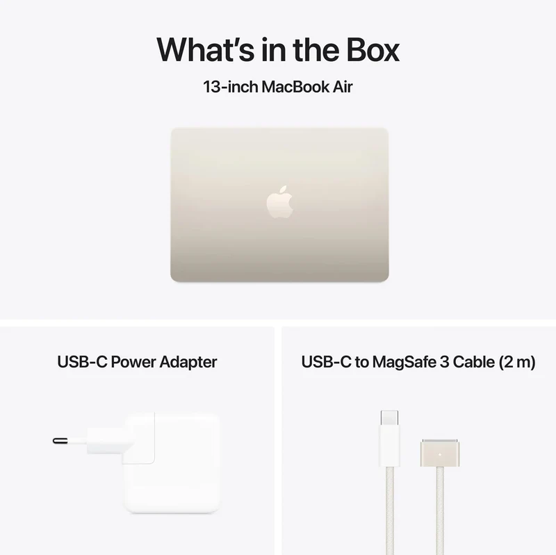 MacBook Air 13" 16GB+512GB M4 Chip with 10-Core CPU & 10-Core GPU (Starlight) (MW103PP/A)