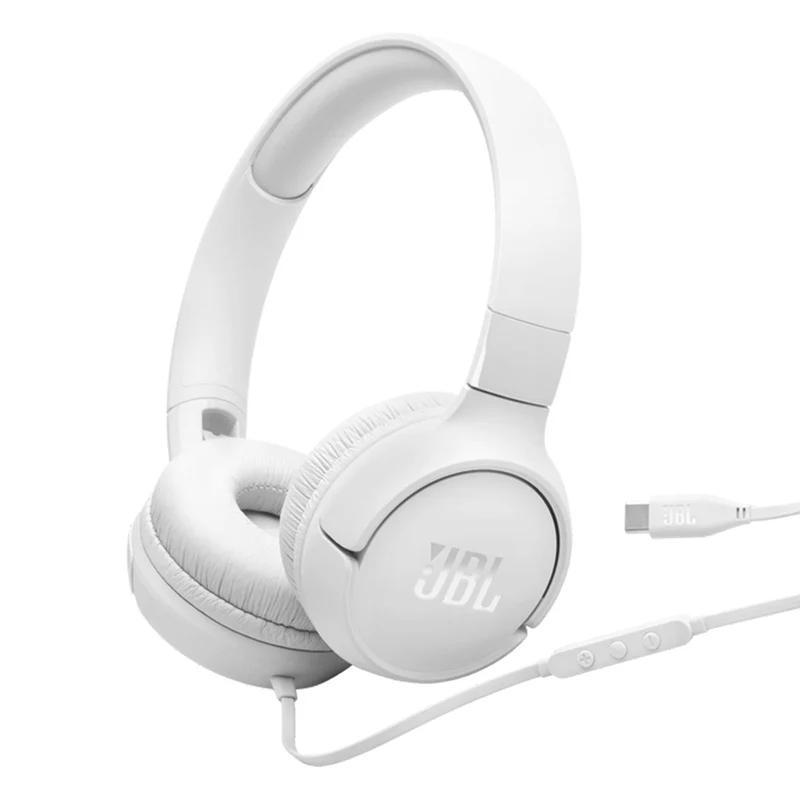 JBL Tune 520C USB-C Hi-Res Wired On-Ear Headphones (Black, White, Blue, Purple)