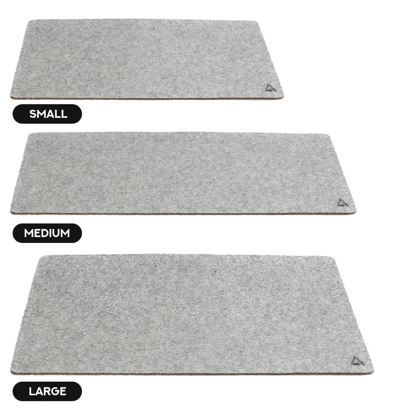 Deltahub Minimalistic Felt Desk Pad Large - Light Grey (Small, Medium, Large)