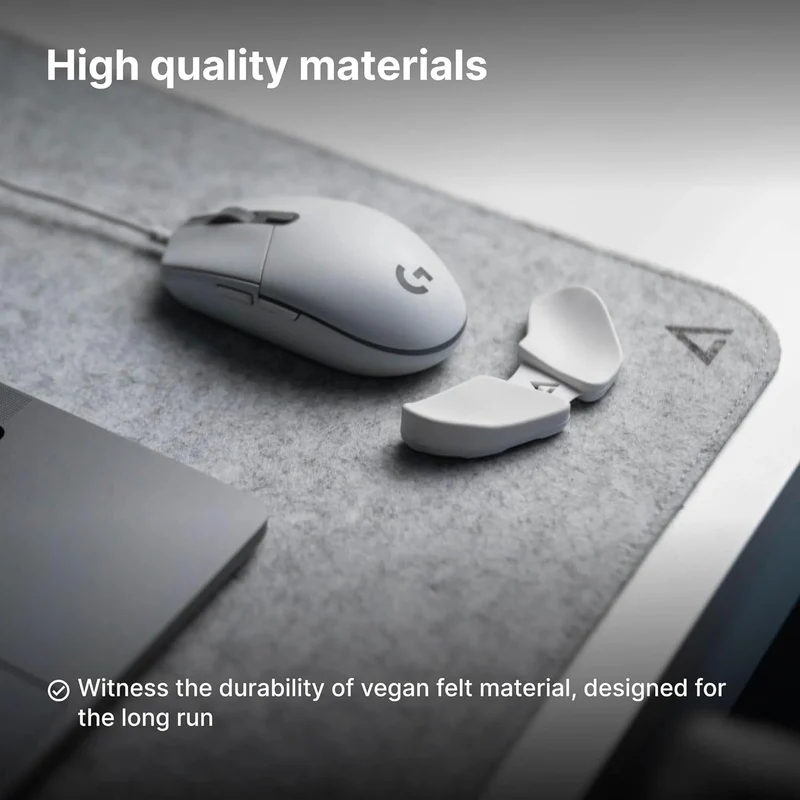 Deltahub Minimalistic Felt Desk Pad Large - Light Grey (Small, Medium, Large)