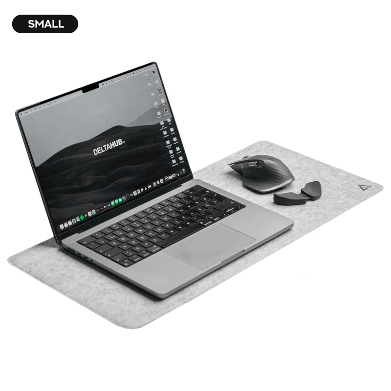 Deltahub Minimalistic Felt Desk Pad Large - Light Grey (Small, Medium, Large)