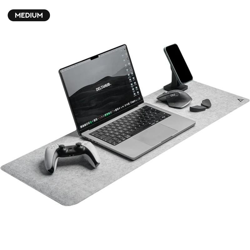 Deltahub Minimalistic Felt Desk Pad Large - Light Grey (Small, Medium, Large)