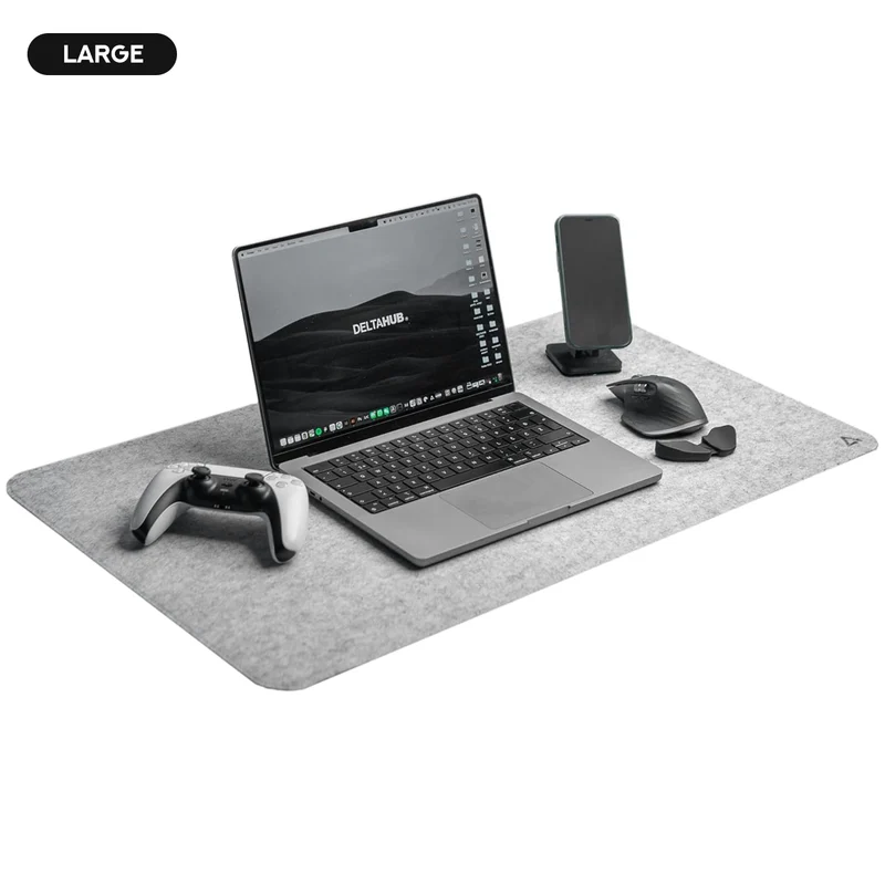 Deltahub Minimalistic Felt Desk Pad Large - Light Grey (Small, Medium, Large)