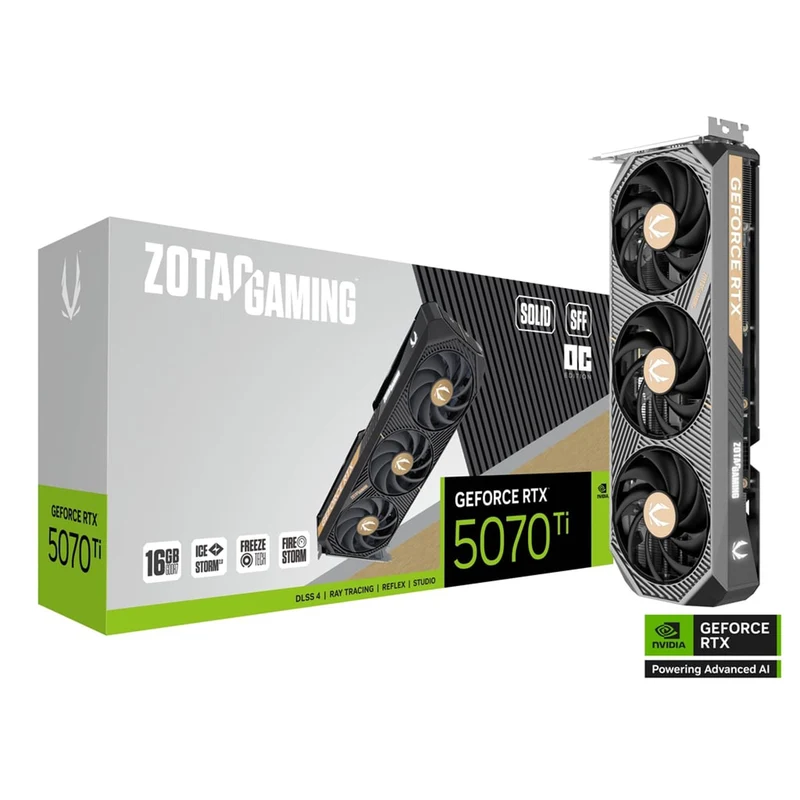 Zotac Gaming GeForce RTX 5070 Ti Solid SFF OC 16GB GDDR7 Graphics Card (ZT-B50710J3-10P)