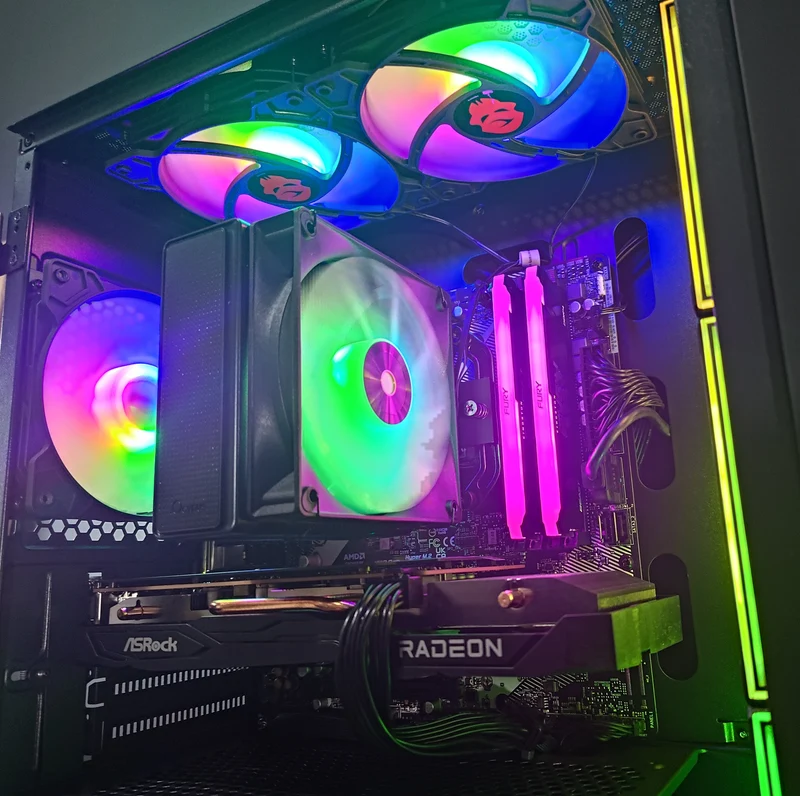 Alpha Ruby Black Desktop Gaming PC | AMD Ryzen 5 5500 | 16GB RAM | 500GB SSD | RX 7600 OC | Windows 11 Pro