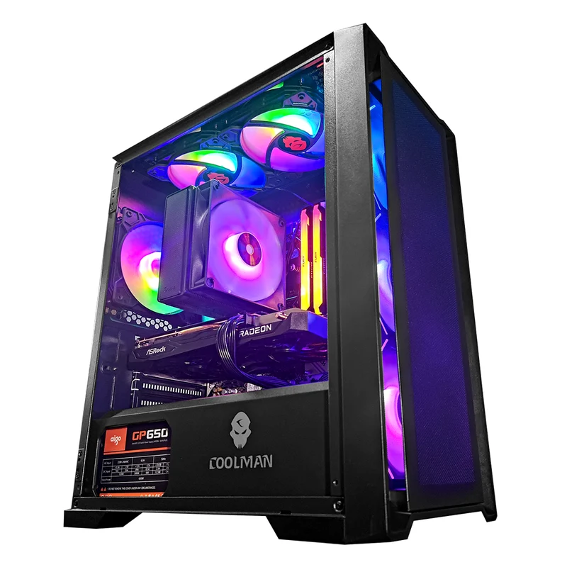 Alpha Ruby Black Desktop Gaming PC | AMD Ryzen 5 5500 | 16GB RAM | 500GB SSD | RX 7600 OC | Windows 11 Pro