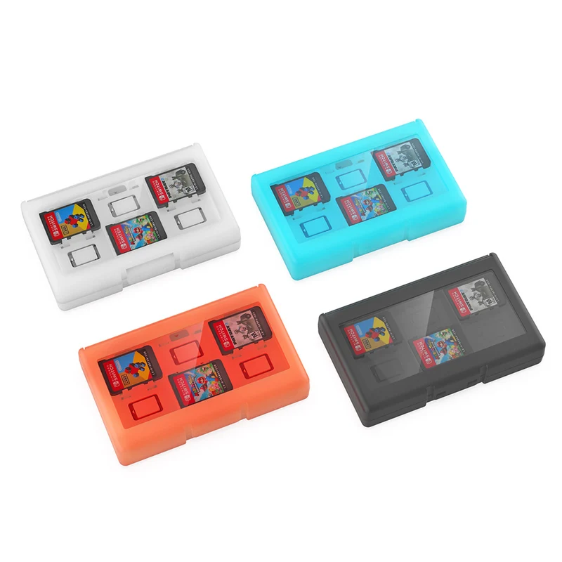 Dobe Game Card Case 24 Slots for Nintendo Switch / Nintendo Switch 2 (Transparent Black, Transparent White, Transparent Blue, Transparent Red) TNS-3198