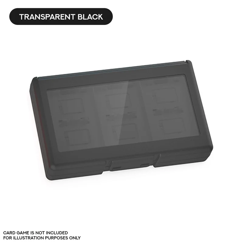 Dobe Game Card Case 24 Slots for Nintendo Switch / Nintendo Switch 2 (Transparent Black, Transparent White, Transparent Blue, Transparent Red) TNS-3198