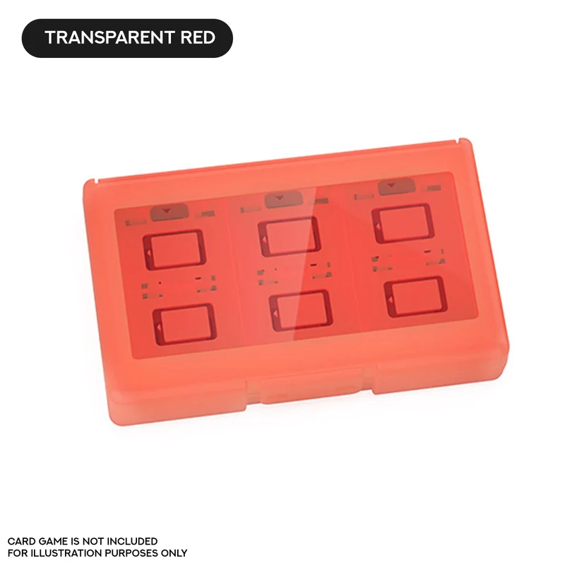 Dobe Game Card Case 24 Slots for Nintendo Switch / Nintendo Switch 2 (Transparent Black, Transparent White, Transparent Blue, Transparent Red) TNS-3198