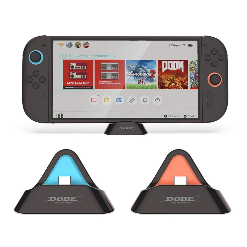 Dobe Charging Dock for Nintendo Switch 2 / Nintendo Switch / Nintendo Switch Lite / Nintendo Switch OLED (Black, Blue/Black, Orange/Black) TNS-3170