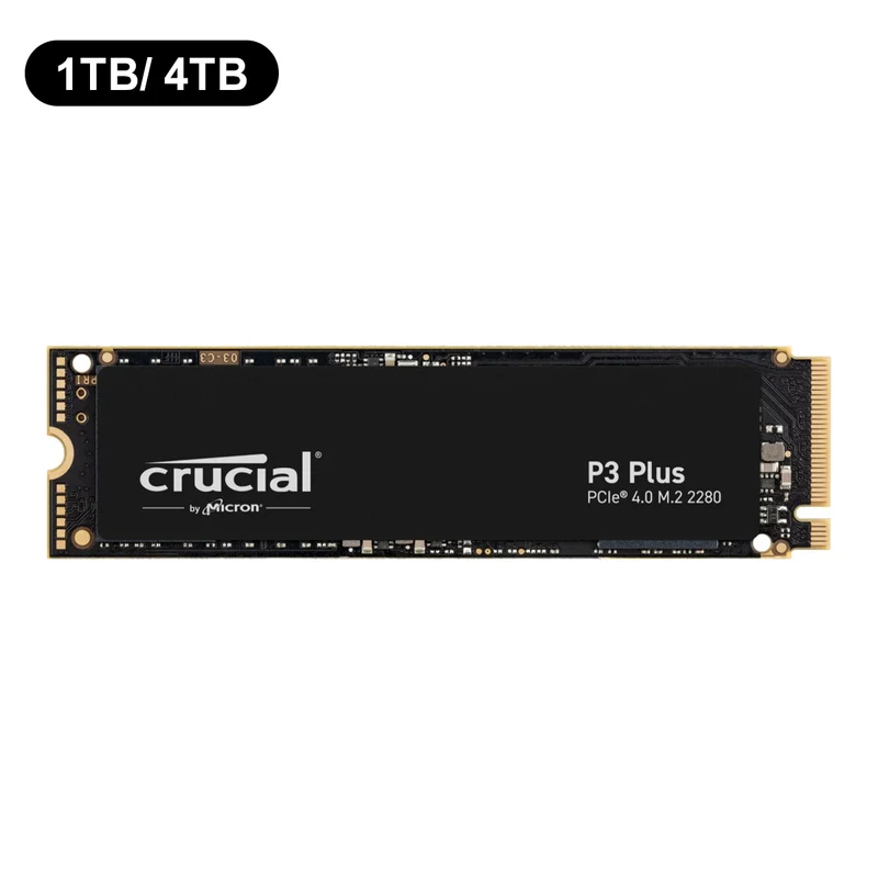 Crucial P3 Plus PCIe M.2 2280 SSD (1TB, 4TB) (CT1000P3PSSD8, CT4000P3PSSD8)